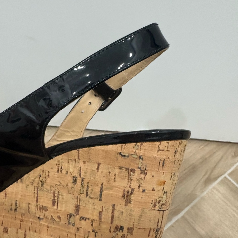 Christian Louboutin Une Plume Sling 100 Patent/Cork Zeppo - Picture 11 of 15